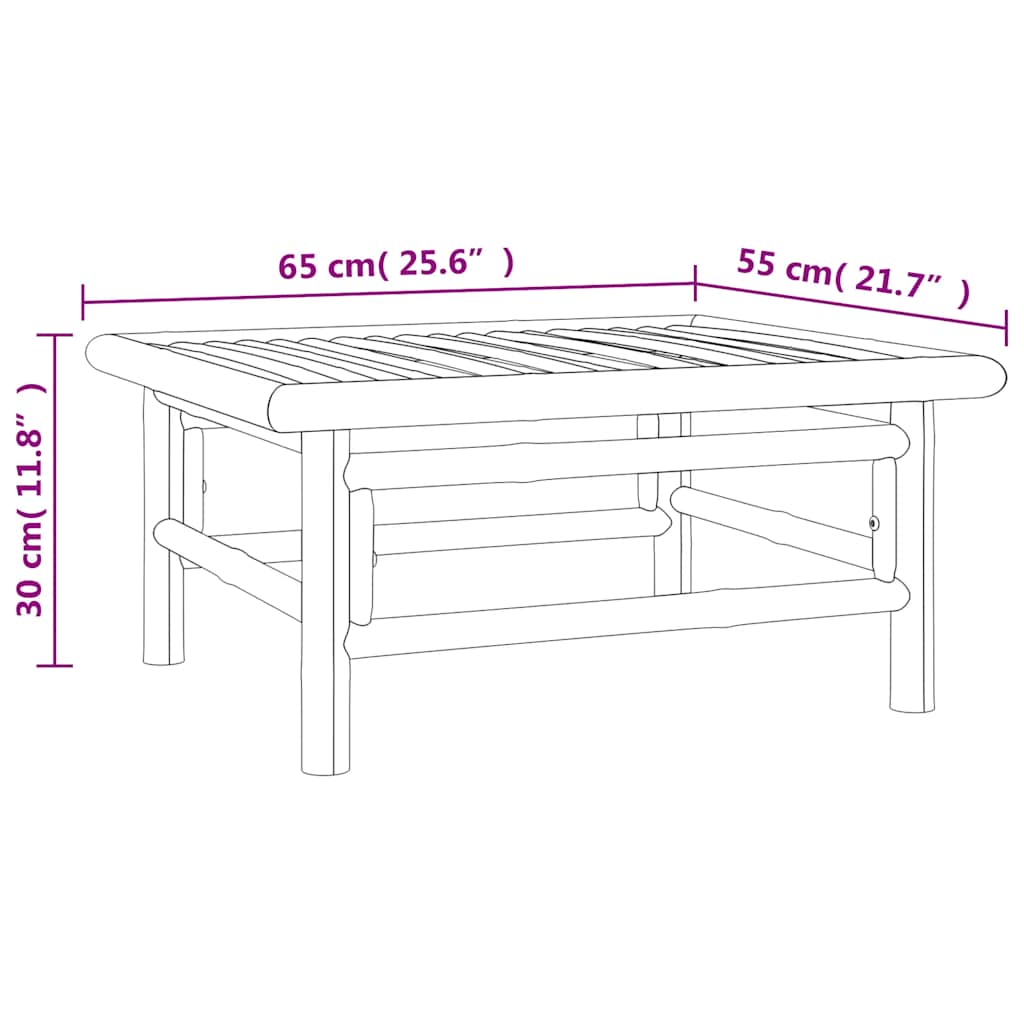 2-tlg. Garten-Lounge-Set Hellgraue Kissen Bambus